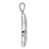 14K White Gold 1 Carat Lab Grown Diamond VS SI+ G+ Complete Fashion Teardrop Shape Pendant view 2