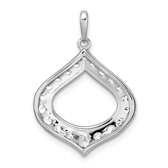 14k White Gold 1 carat Lab Grown Diamond VS/SI+ G+ Complete Fashion Teardrop Shape Pendant