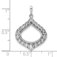 14K White Gold 1 Carat Lab Grown Diamond VS SI+ G+ Complete Fashion Teardrop Shape Pendant view 4