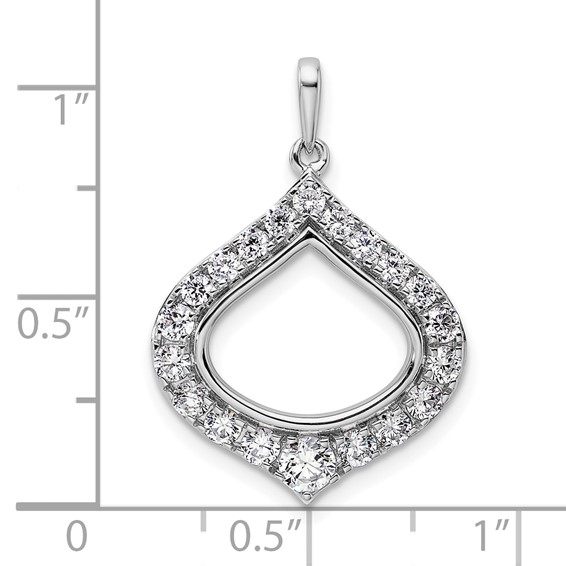 14k White Gold 1 carat Lab Grown Diamond VS/SI+ G+ Complete Fashion Teardrop Shape Pendant