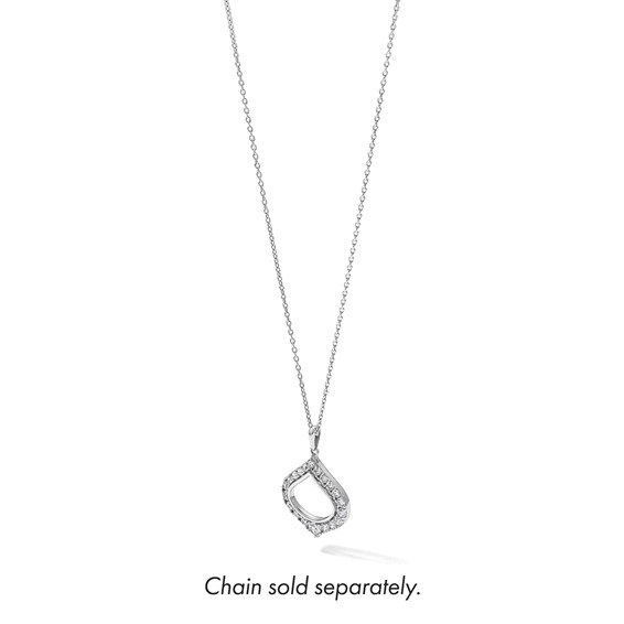 14k White Gold 1 carat Lab Grown Diamond VS/SI+ G+ Complete Fashion Teardrop Shape Pendant