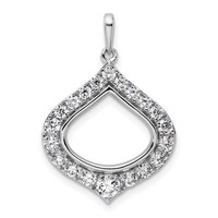 14K White Gold 1 Carat Lab Grown Diamond VS SI+ G+ Complete Fashion Teardrop Shape Pendant view 1