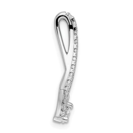 14k White Gold 1 carat Lab Grown Diamond VS/SI+ G+ Chain Slide Pendant