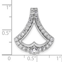 14K White Gold 1 Carat Lab Grown Diamond VS SI+ G+ Chain Slide Pendant view 4