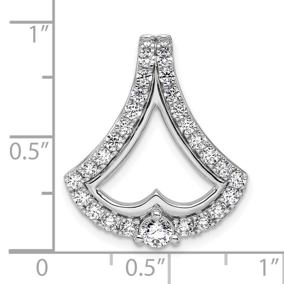 14k White Gold 1 carat Lab Grown Diamond VS/SI+ G+ Chain Slide Pendant