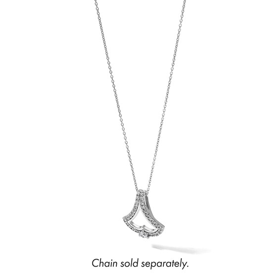 14k White Gold 1 carat Lab Grown Diamond VS/SI+ G+ Chain Slide Pendant