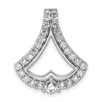 14K White Gold 1 Carat Lab Grown Diamond VS SI+ G+ Chain Slide Pendant view 1
