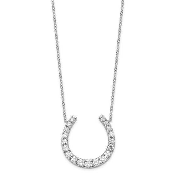 Sterling Silver 3/4ct. CZ Horseshoe Necklace