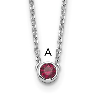 14KW 1 Genuine Birthstone Complete Family Necklace
