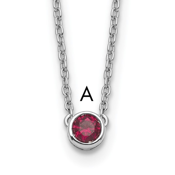 14KW 1 Genuine Birthstone Complete Family Necklace
