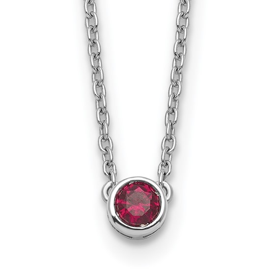 14KW 1 Genuine Birthstone Complete Family Necklace