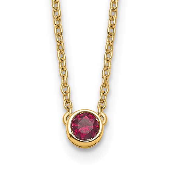 14K 1 Genuine Birthstone Complete Family Necklace