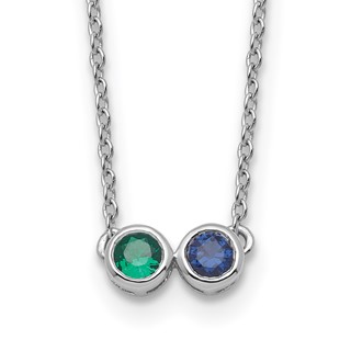 14KW 2 Family Birthstone Necklace Mounting