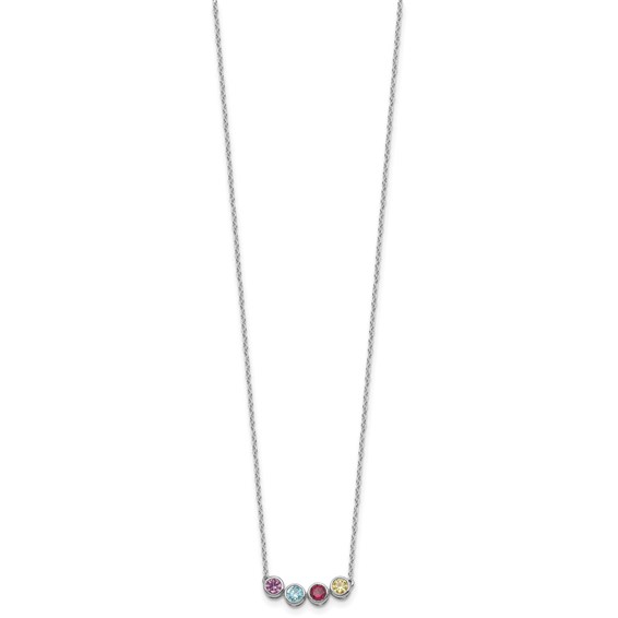 14KW 4 Synthetic Birthstone Complete Family Necklace