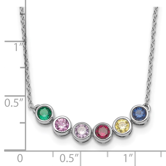 14KW 6 Synthetic Birthstone Complete Family Necklace