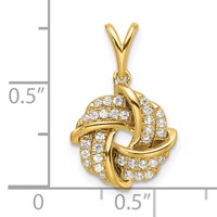 14K Yellow Gold 0.20 Carat Lab Grown Diamond VS SI+ G+ Complete Love Knot Pendant view 4