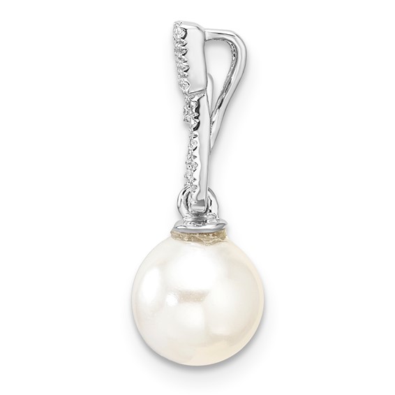 Sterling Silver CZ & Pearl Pendant