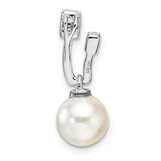 Sterling Silver CZ & Pearl Pendant