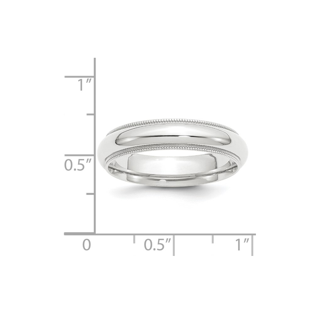 Platinum 5mm Polished Milgrain Comfort-Fit Wedding Band Size 6 (PMCF050-6)