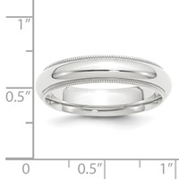 Platinum 5mm Polished Milgrain Comfort-Fit Wedding Band view 3