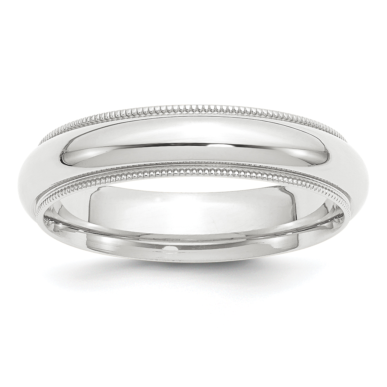 Platinum 5mm Polished Milgrain Comfort-Fit Wedding Band Size 6 (PMCF050-6)