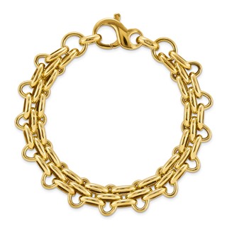 Affordable Expressions Sterling Silver Gold-tone Polished Fancy Link Bracelet