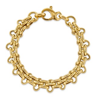 Affordable Expressions Sterling Silver Gold-tone Polished Fancy Link 8 inch Bracelet