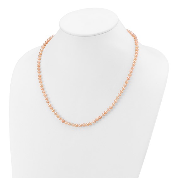 14k Pink Near Round Freshwater Cultured Pearl Necklaces