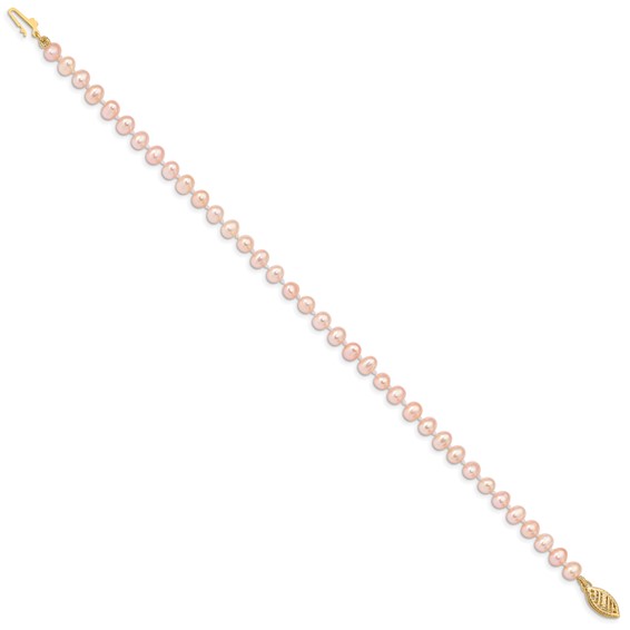 14k Colored Near Round Freshwater Cultured Pearl Bracelets