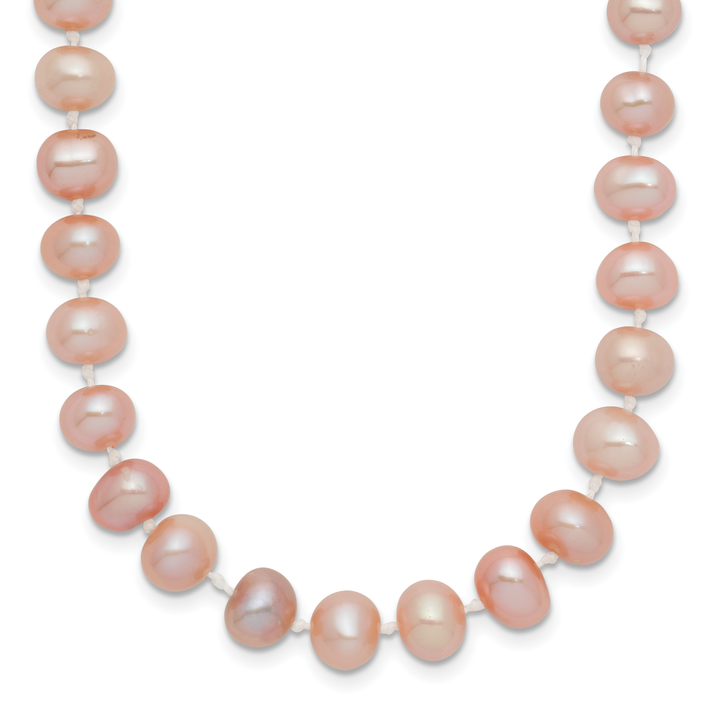 14k 6-7mm Pink Near-Round Freshwater Cultured Pearl 24 inch Necklace (PPN060-24)