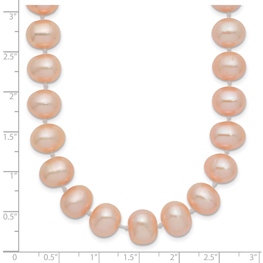 14k 8-9mm Pink Near-Round Freshwater Cultured Pearl 20 inch Necklace (PPN080-20)