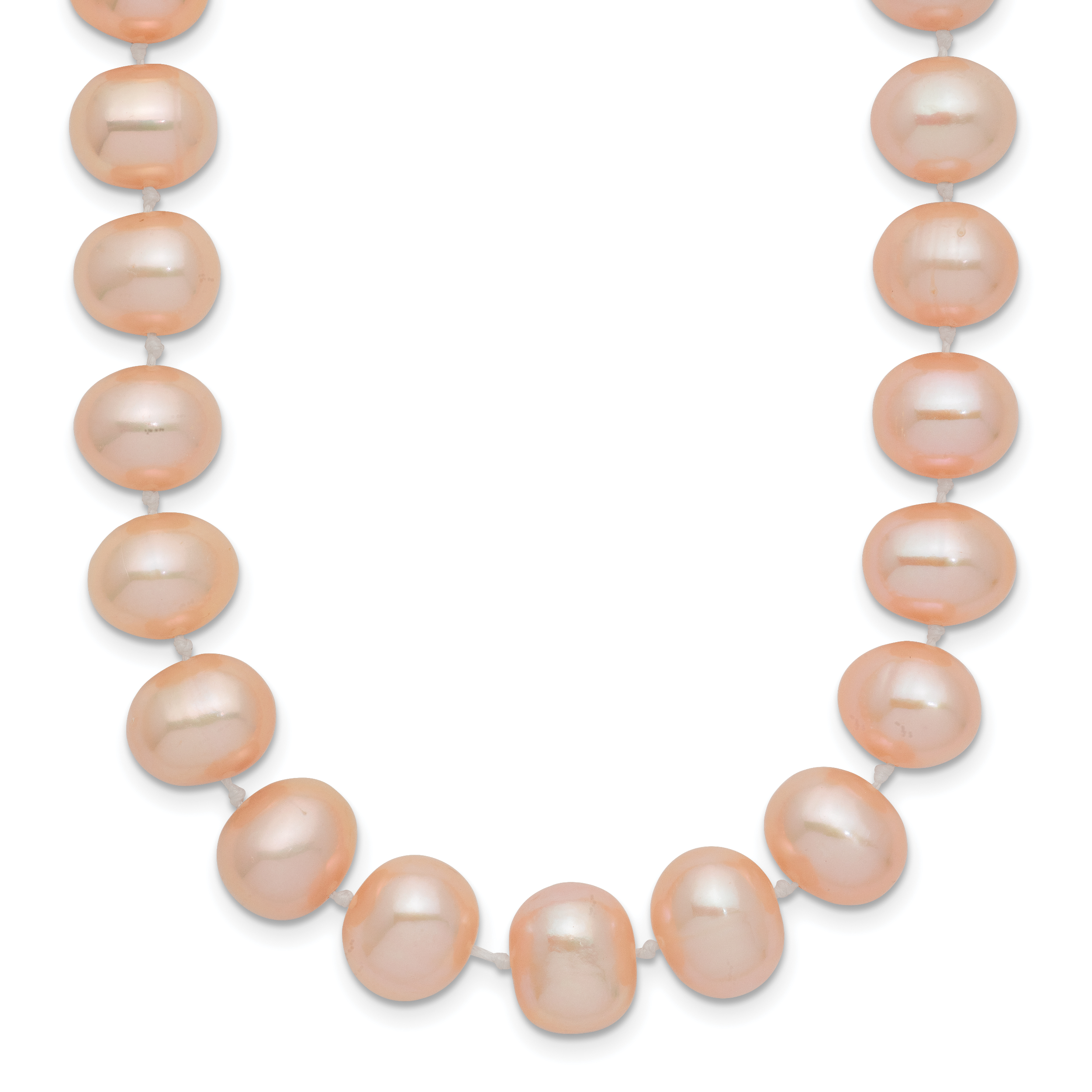 14k 8-9mm Pink Near-Round Freshwater Cultured Pearl 20 inch Necklace (PPN080-20)