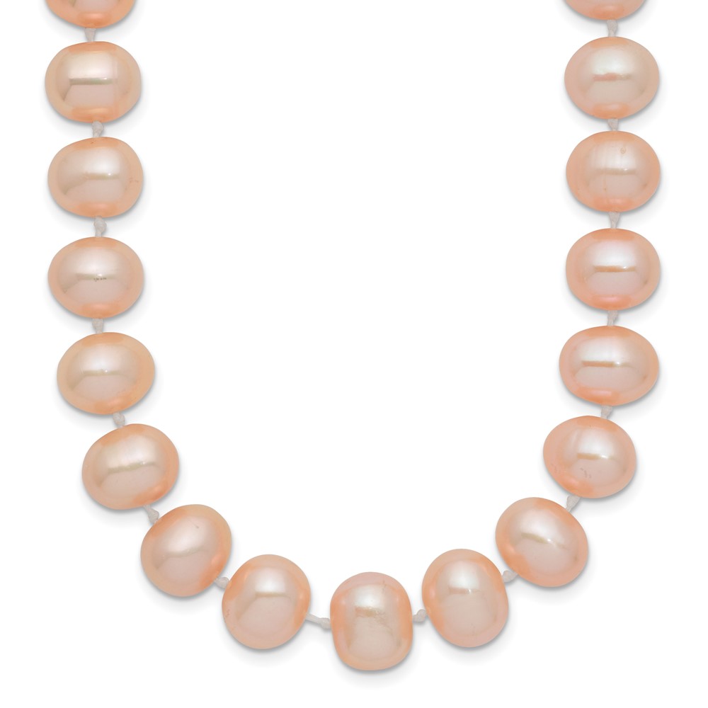 14k 8-9mm Pink Near-Round Freshwater Cultured Pearl 20 inch Necklace (PPN080-20)