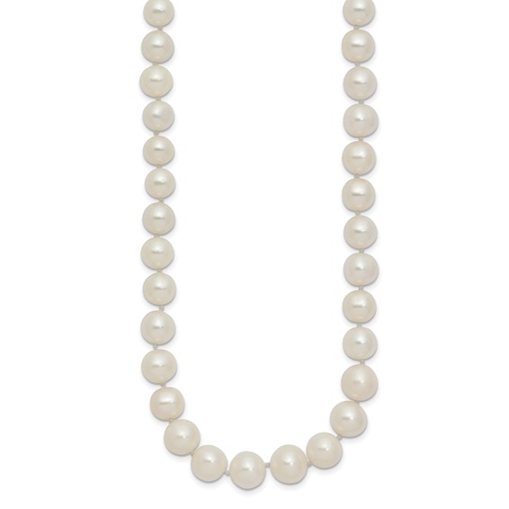 14k 7.5-9mm White Freshwater Cultured Pearl Graduated 18 inch Necklace