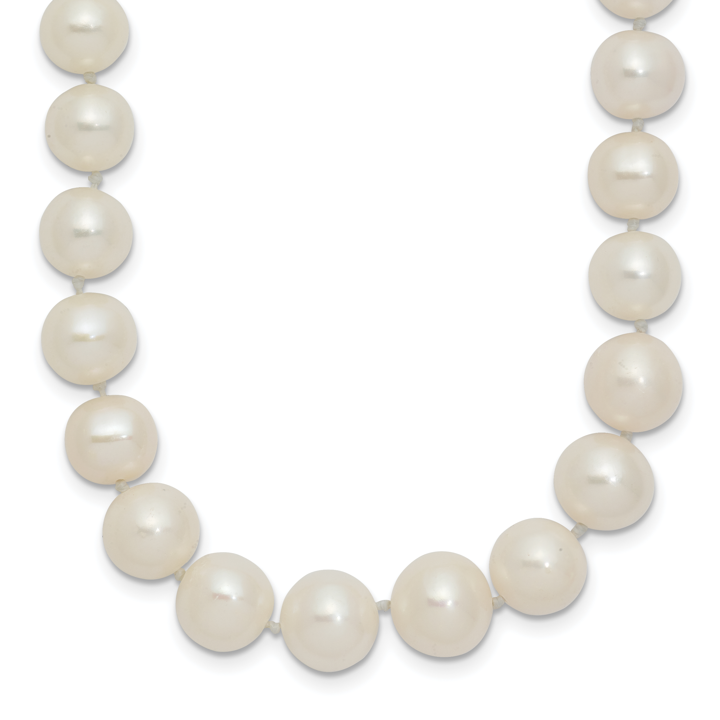 14k 7.5-9mm White Freshwater Cultured Pearl Graduated 18 inch Necklace (PR19-18)