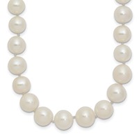 14K Yellow Gold 7.5-9mm White Freshwater Cultured Pearl Graduated Necklace, 18" view 1