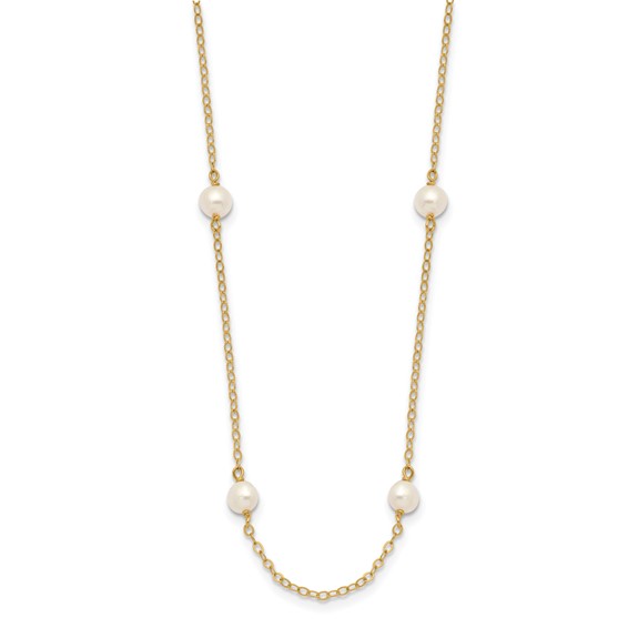 Gold Near Round Pearl Necklace