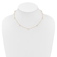 14K Yellow Gold 4-5mm White Near-Round Freshwater Cultured Pearl 8-Station Necklace, 16" view 3
