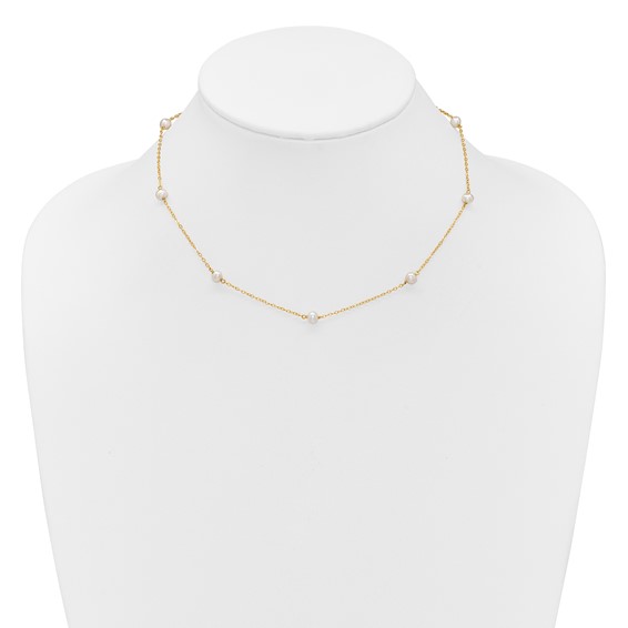 Gold Near Round Pearl Necklace
