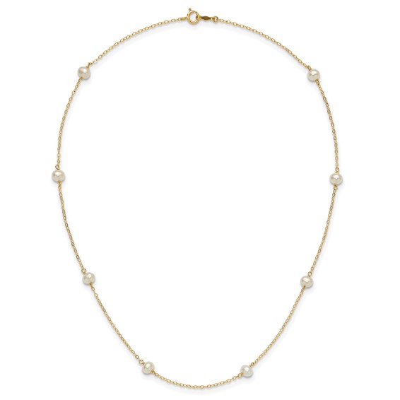 Gold Near Round Pearl Necklace
