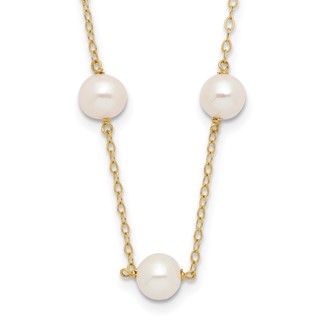 Gold Freahwater Cultured Near Round  White Pearl