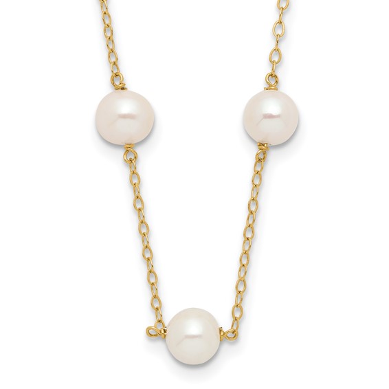 Gold Freahwater Cultured Near Round  White Pearl
