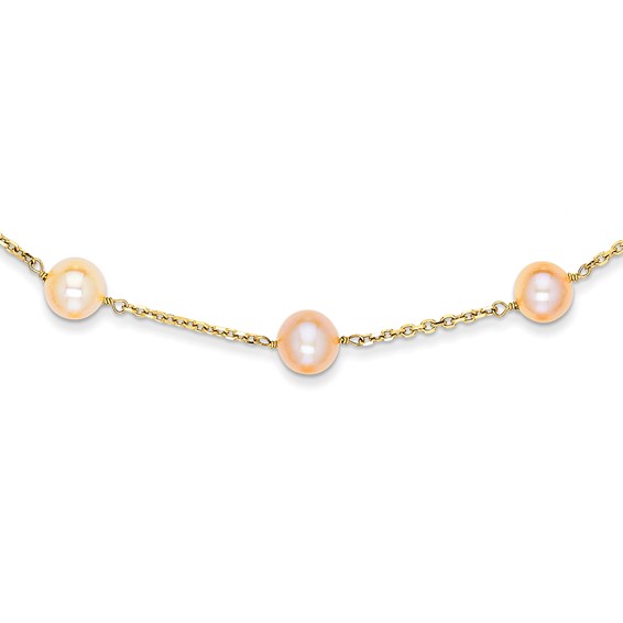 14K Cream Color FW Cultured Pearl Necklace