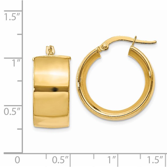 Gold Half Round Tube Hoop Earrings