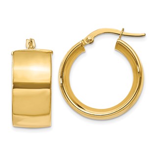 Gold Half Round Tube Hoop Earrings