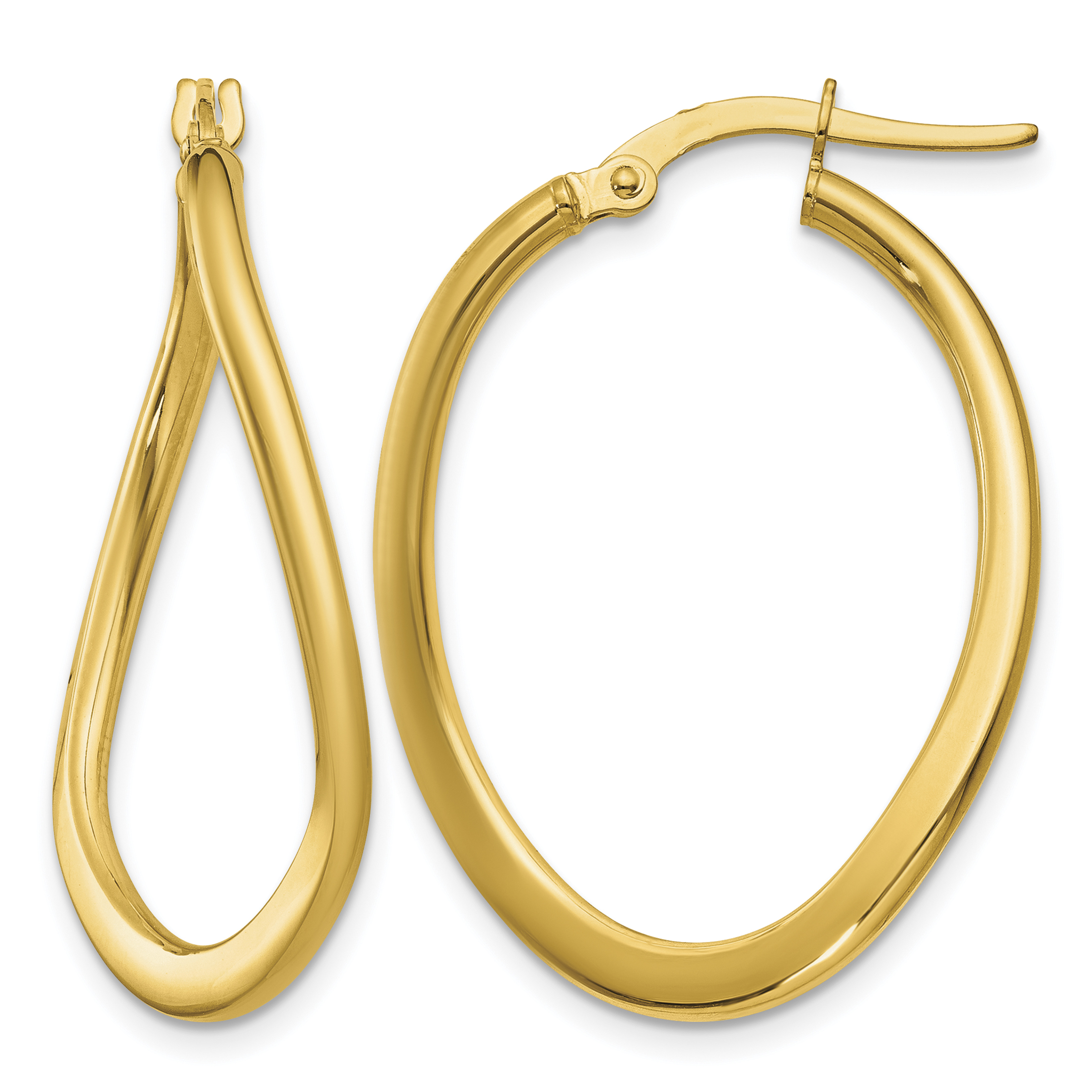 14k 2mm Polished Tapered Twist Hoop Earrings (PRE217)