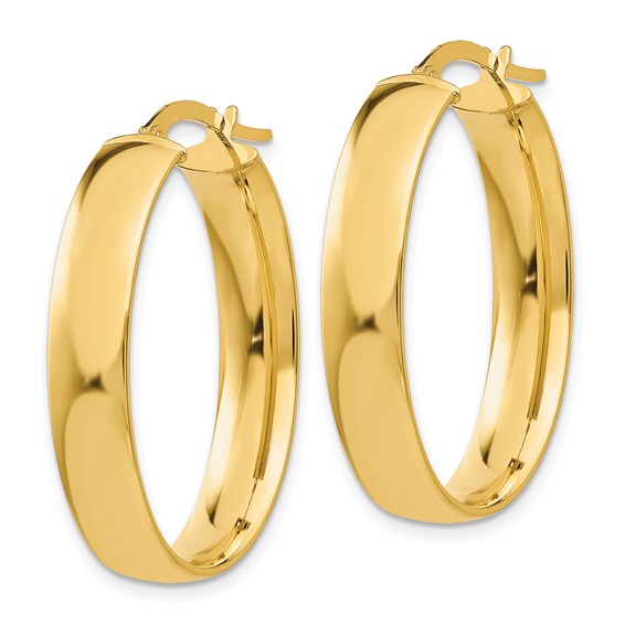 5.75mm Gold Oval Hoop Earrings
