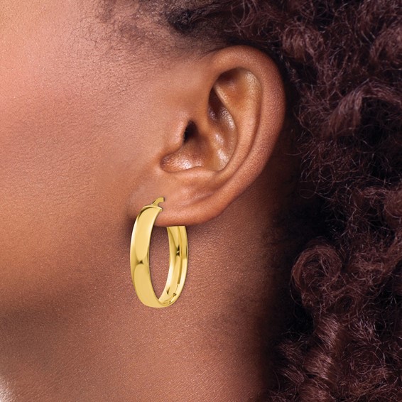 5.75mm Gold Oval Hoop Earrings