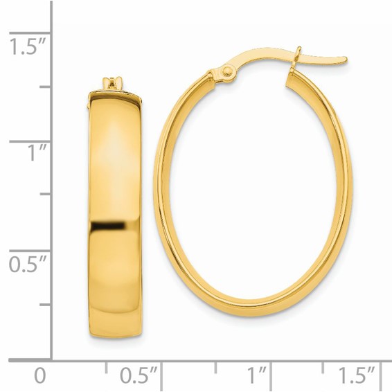 5.75mm Gold Oval Hoop Earrings