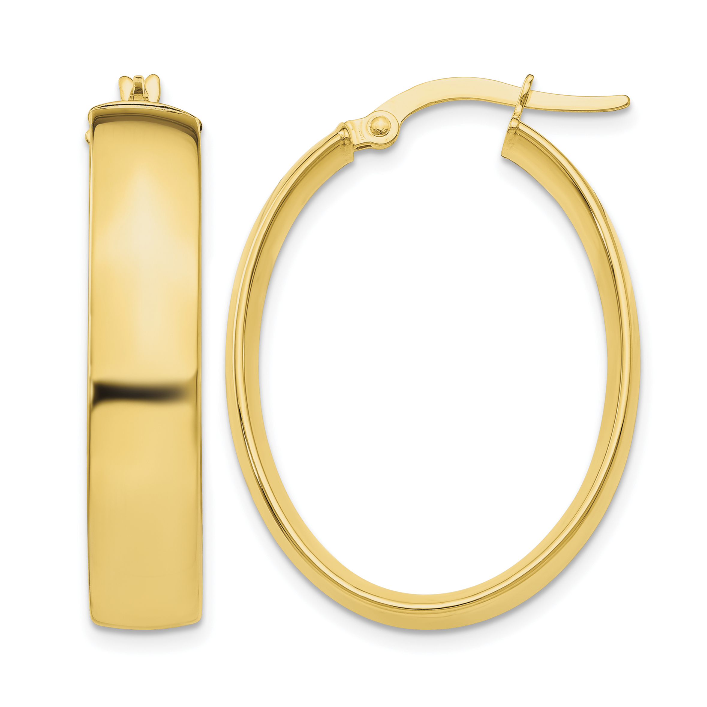 14k 5.75mm Polished Oval Hoop Earrings (PRE235)
